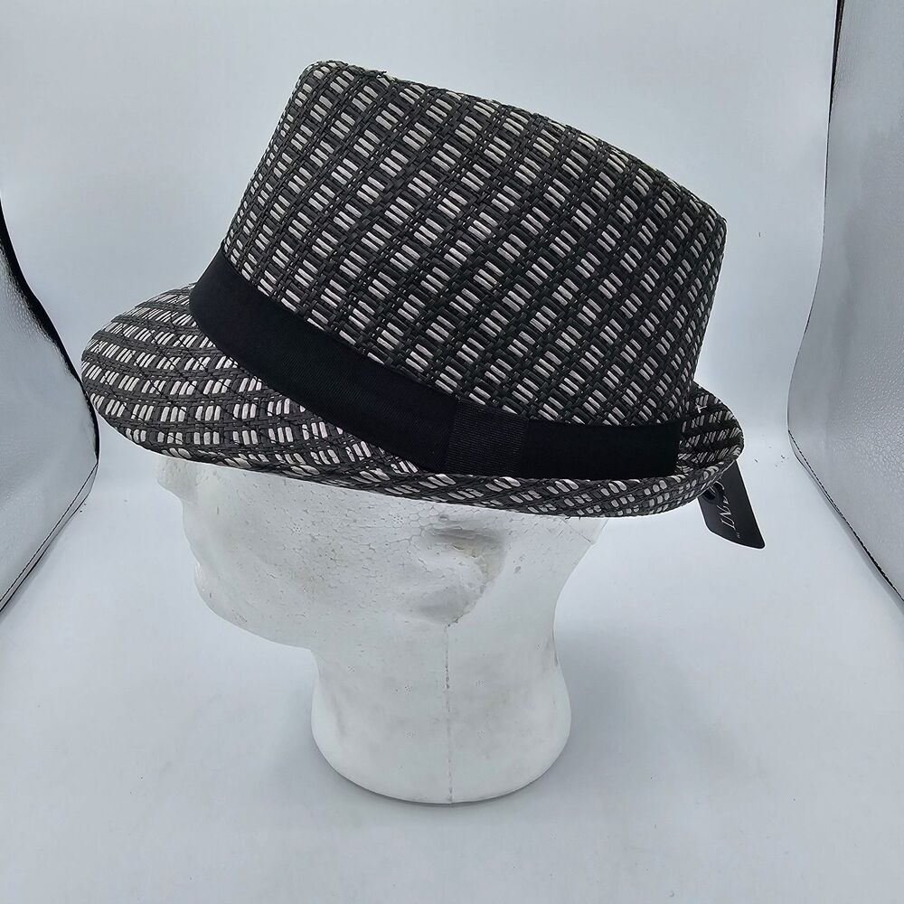 Men’s Milani Hat Designed in Italy 100% Straw Hat Size s/m Black/grey - Picture 2 of 6
